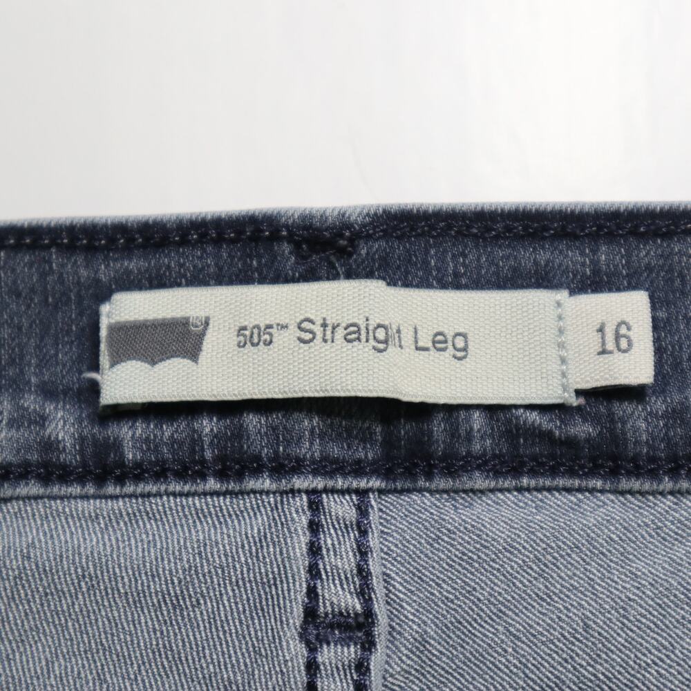 Levi's Size 16 505 Straight Leg Jeans 33x32 Mid Rise Stretch Blue Wash - Picture 12 of 12